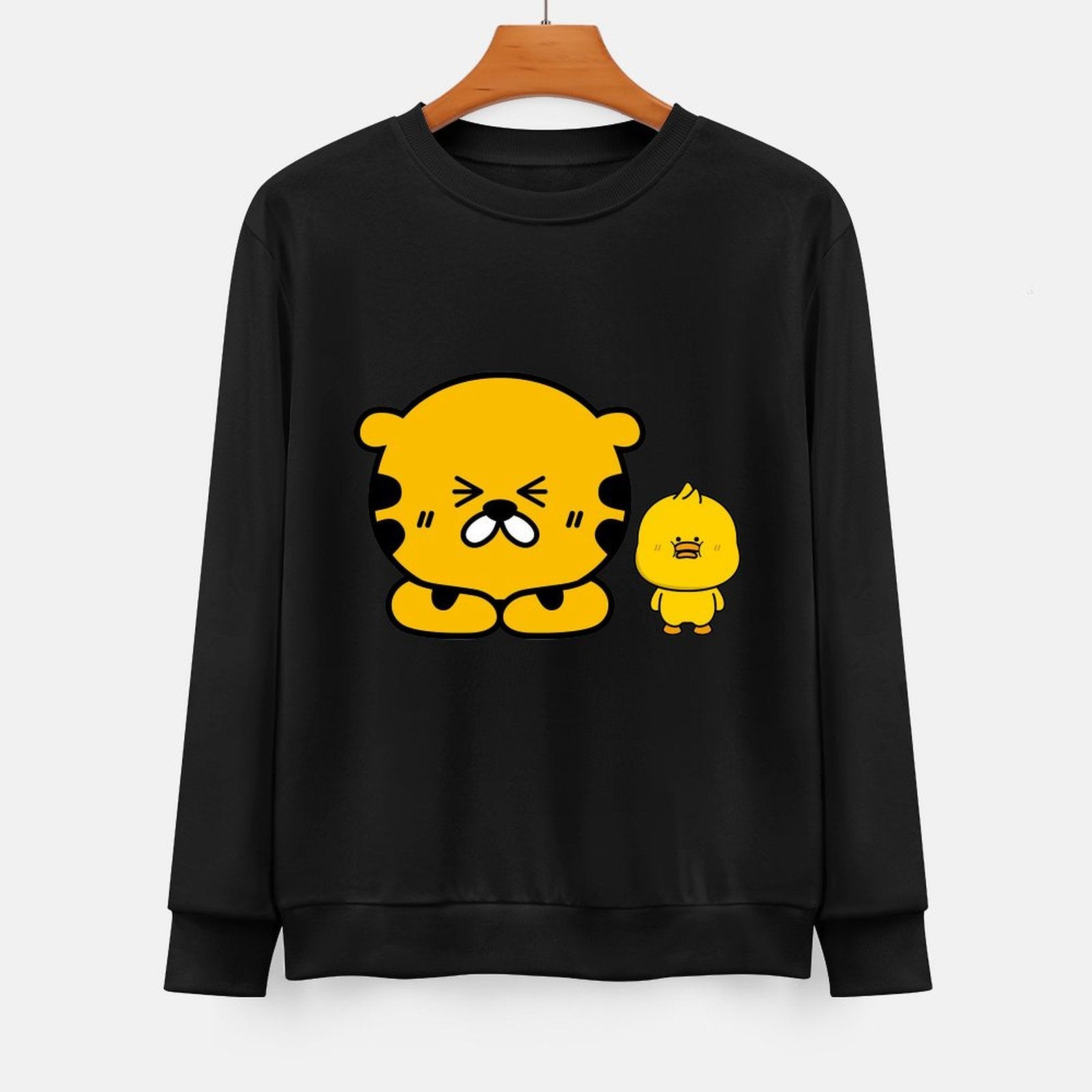 Front Patterned Long Sleeve TopLong Lasting Crewneck